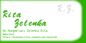rita zelenka business card